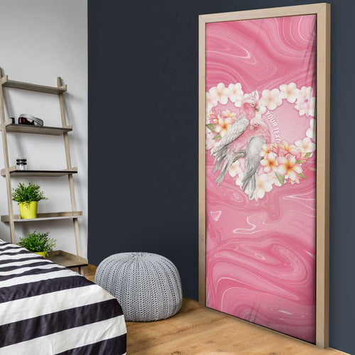 Personalised Pink Galah Australia Valentine's Day Door Cover I Love You With All My Heart - Aussie Hoodie