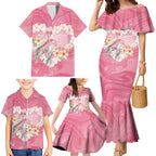 Personalised Pink Galah Australia Valentine's Day Family Matching Mermaid Dress and Hawaiian Shirt I Love You With All My Heart - Aussie Hoodie