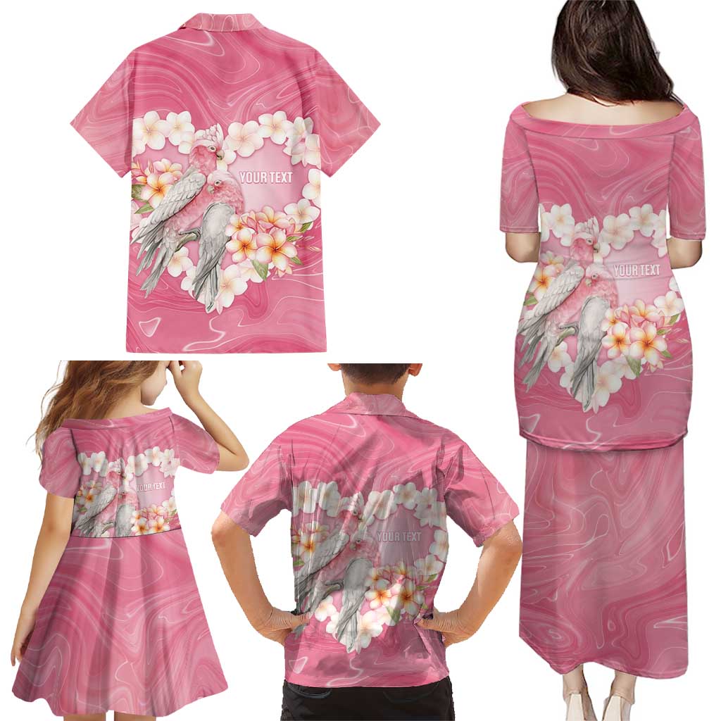 Personalised Pink Galah Australia Valentine's Day Family Matching Puletasi and Hawaiian Shirt I Love You With All My Heart - Aussie Hoodie
