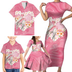 Personalised Pink Galah Australia Valentine's Day Family Matching Short Sleeve Bodycon Dress and Hawaiian Shirt I Love You With All My Heart - Aussie Hoodie