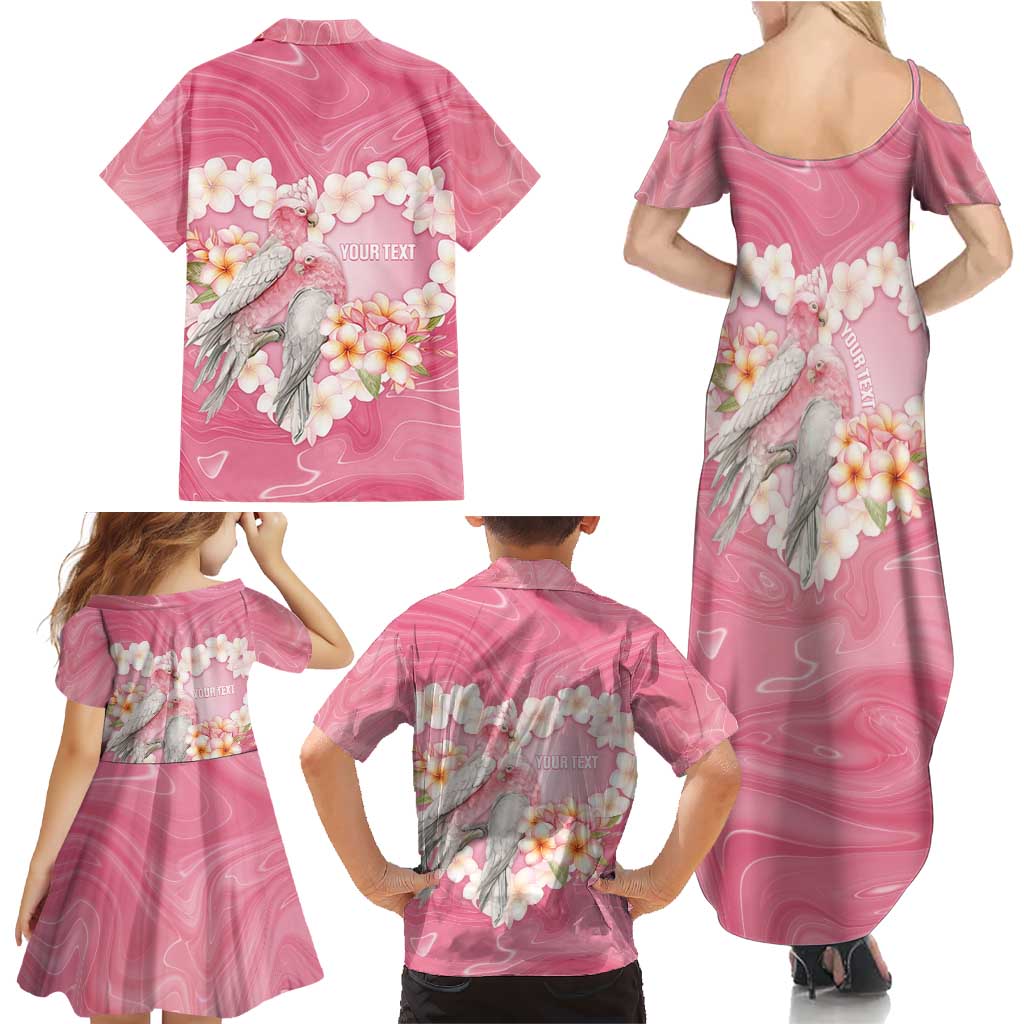 Personalised Pink Galah Australia Valentine's Day Family Matching Summer Maxi Dress and Hawaiian Shirt I Love You With All My Heart - Aussie Hoodie