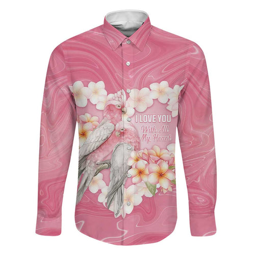 Personalised Pink Galah Australia Valentine's Day Family Matching Summer Maxi Dress and Hawaiian Shirt I Love You With All My Heart - Aussie Hoodie