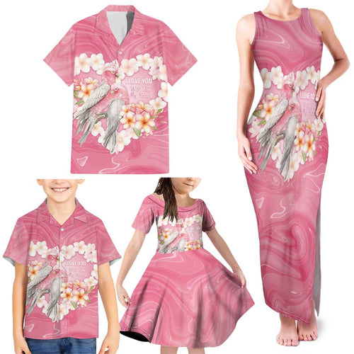 Personalised Pink Galah Australia Valentine's Day Family Matching Tank Maxi Dress and Hawaiian Shirt I Love You With All My Heart - Aussie Hoodie