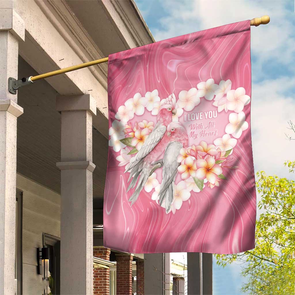 Pink Galah Australia Valentine's Day Garden Flag I Love You With All My Heart - Aussie Hoodie