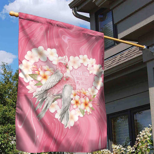 Pink Galah Australia Valentine's Day Garden Flag I Love You With All My Heart - Aussie Hoodie