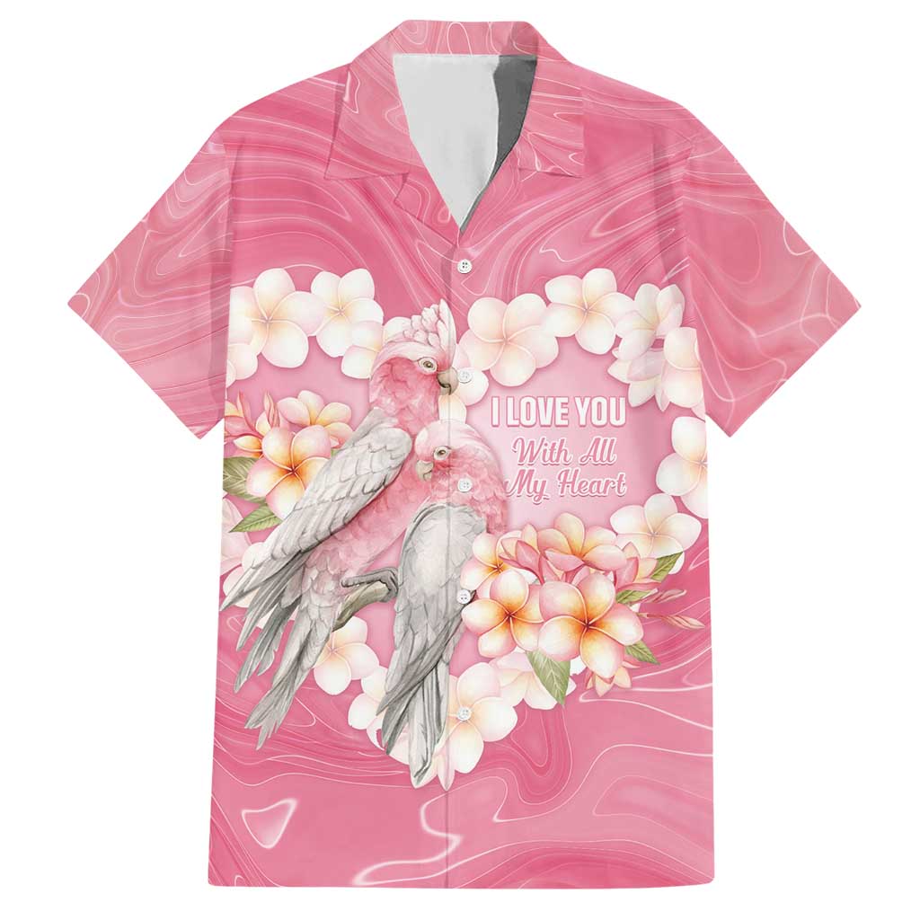 Personalised Pink Galah Australia Valentine's Day Hawaiian Shirt I Love You With All My Heart - Aussie Hoodie