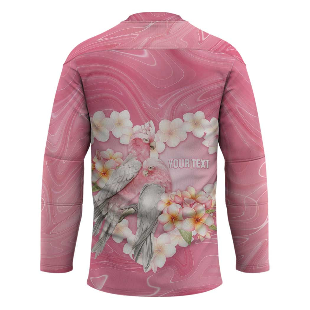 Personalised Pink Galah Australia Valentine's Day Hockey Jersey I Love You With All My Heart - Aussie Hoodie