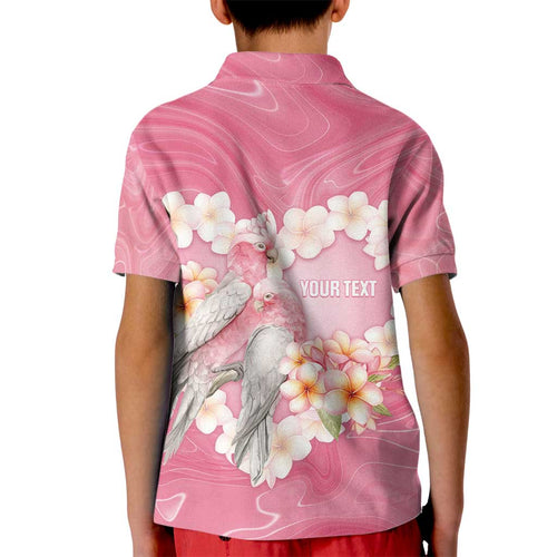 Personalised Pink Galah Australia Valentine's Day Kid Polo Shirt I Love You With All My Heart - Aussie Hoodie