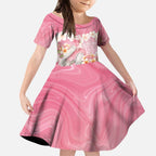 Personalised Pink Galah Australia Valentine's Day Kid Short Sleeve Dress I Love You With All My Heart - Aussie Hoodie