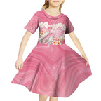 Personalised Pink Galah Australia Valentine's Day Kid Short Sleeve Dress I Love You With All My Heart - Aussie Hoodie