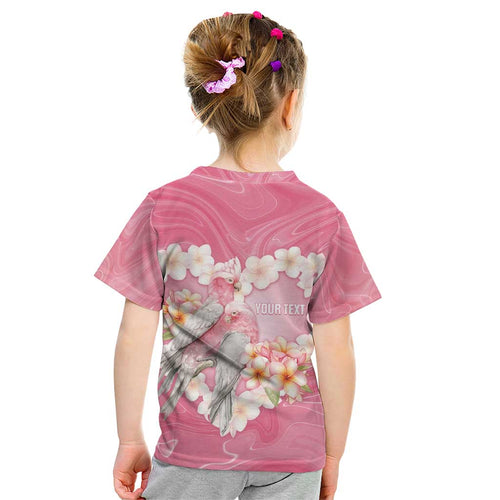 Personalised Pink Galah Australia Valentine's Day Kid T Shirt I Love You With All My Heart - Aussie Hoodie