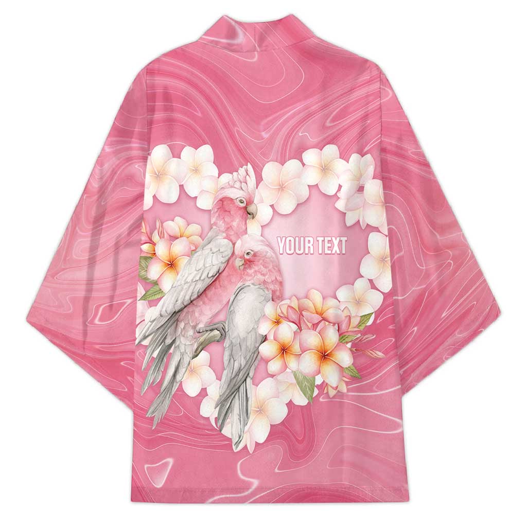 Personalised Pink Galah Australia Valentine's Day Kimono I Love You With All My Heart - Aussie Hoodie