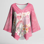Personalised Pink Galah Australia Valentine's Day Kimono Sleeve Blouse I Love You With All My Heart - Aussie Hoodie