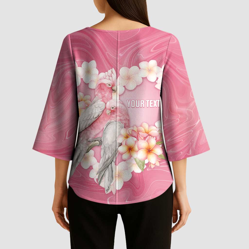 Personalised Pink Galah Australia Valentine's Day Kimono Sleeve Blouse I Love You With All My Heart - Aussie Hoodie