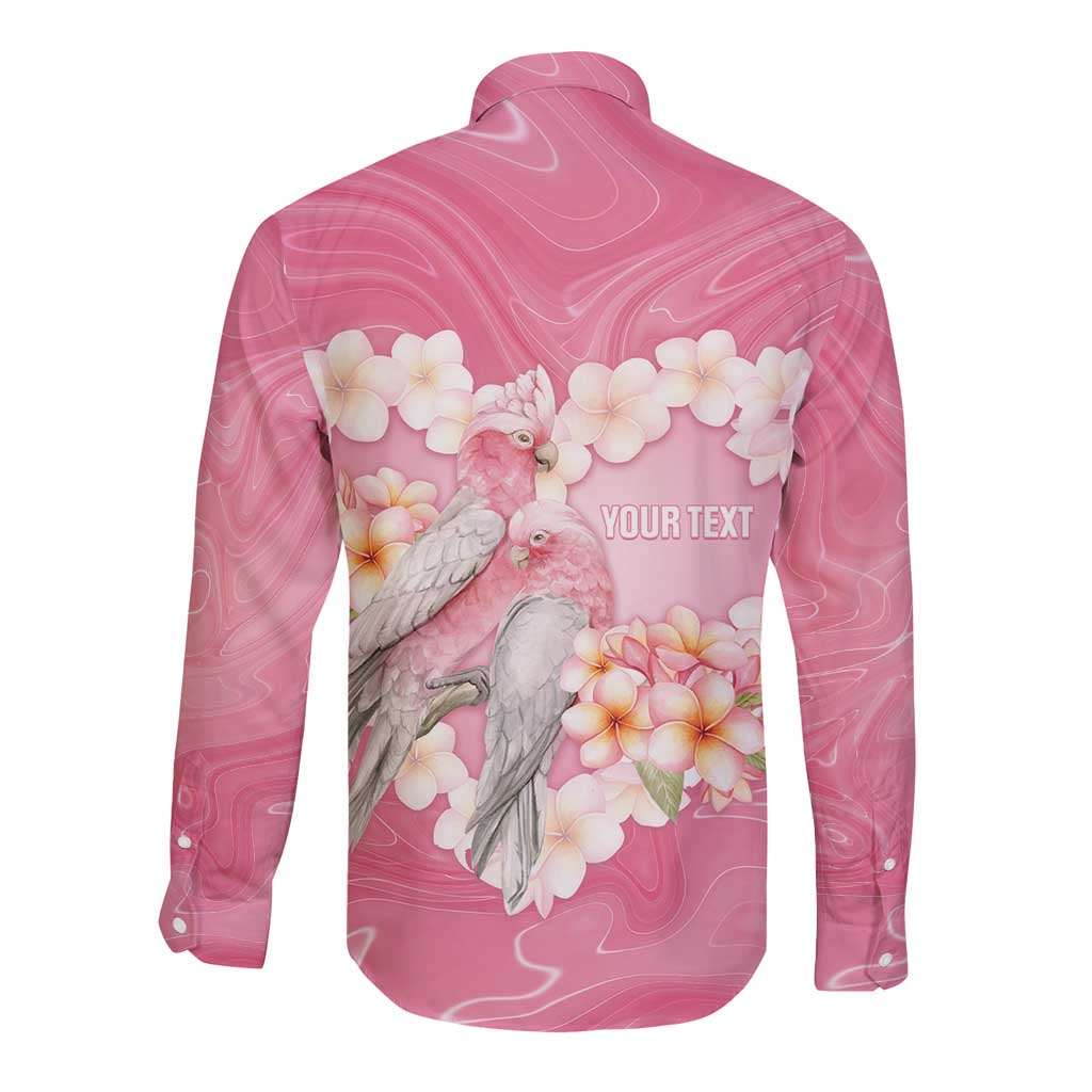 Personalised Pink Galah Australia Valentine's Day Long Sleeve Button Shirt I Love You With All My Heart - Aussie Hoodie