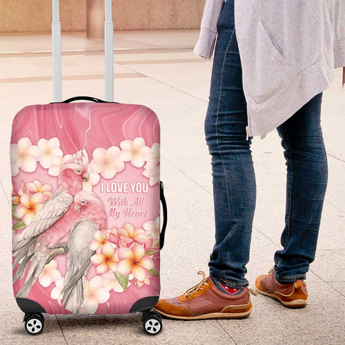 Pink Galah Australia Valentine's Day Luggage Cover I Love You With All My Heart - Aussie Hoodie