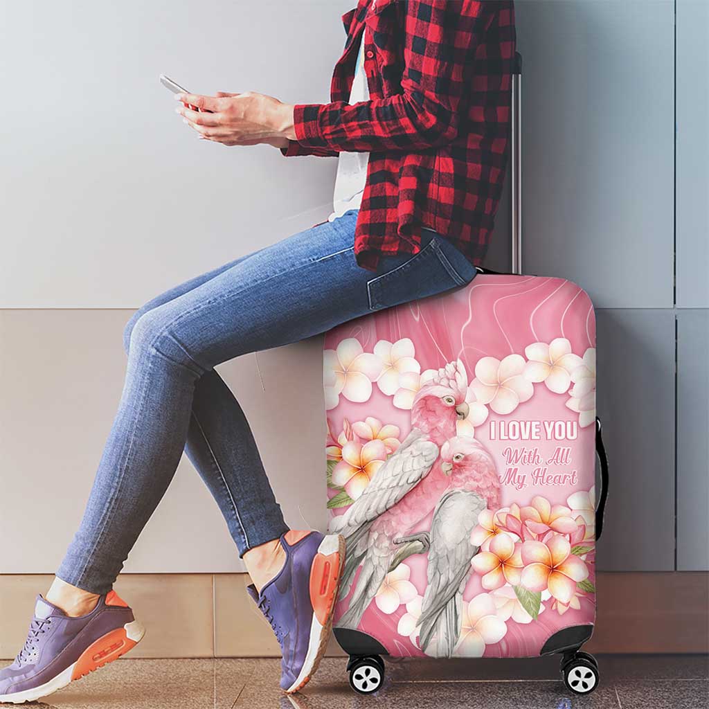 Pink Galah Australia Valentine's Day Luggage Cover I Love You With All My Heart - Aussie Hoodie