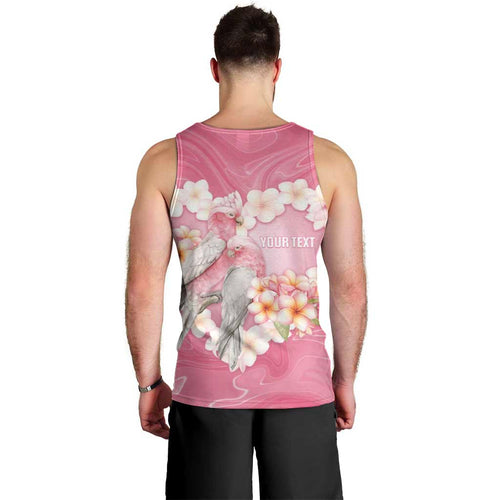 Personalised Pink Galah Australia Valentine's Day Men Tank Top I Love You With All My Heart - Aussie Hoodie