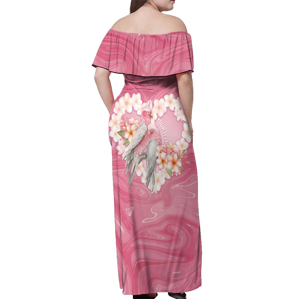 Personalised Pink Galah Australia Valentine's Day Off Shoulder Maxi Dress I Love You With All My Heart - Aussie Hoodie
