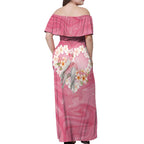 Personalised Pink Galah Australia Valentine's Day Off Shoulder Maxi Dress I Love You With All My Heart - Aussie Hoodie