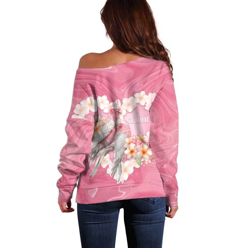 Personalised Pink Galah Australia Valentine's Day Off Shoulder Sweater I Love You With All My Heart - Aussie Hoodie