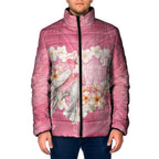 Personalised Pink Galah Australia Valentine's Day Padded Jacket I Love You With All My Heart - Aussie Hoodie