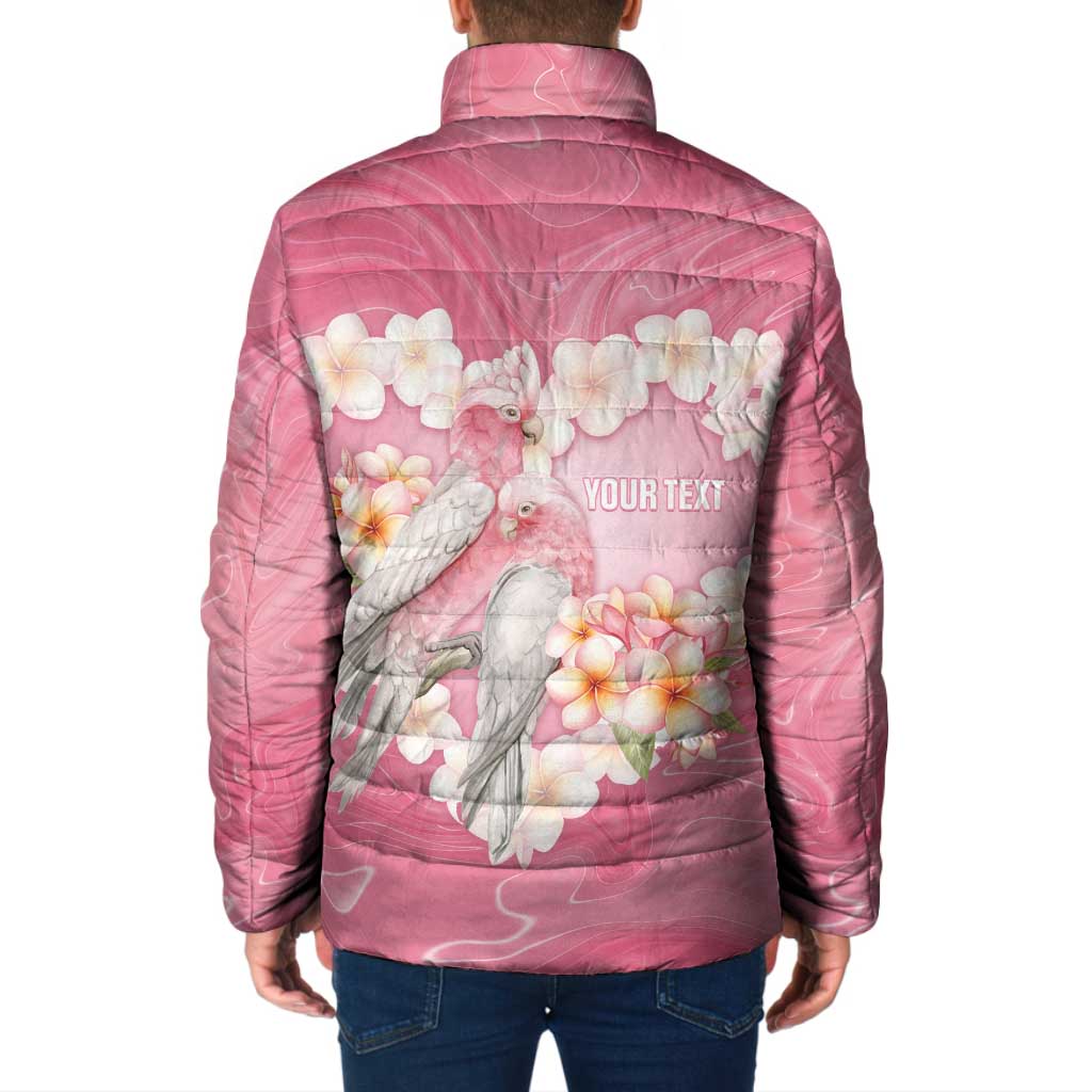 Personalised Pink Galah Australia Valentine's Day Padded Jacket I Love You With All My Heart - Aussie Hoodie