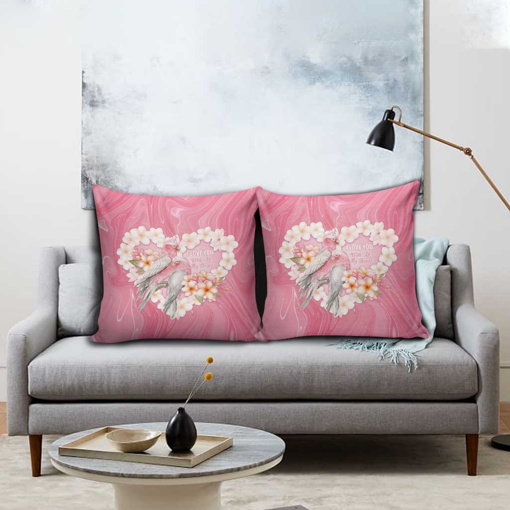 Pink Galah Australia Valentine's Day Pillow Cover I Love You With All My Heart - Aussie Hoodie
