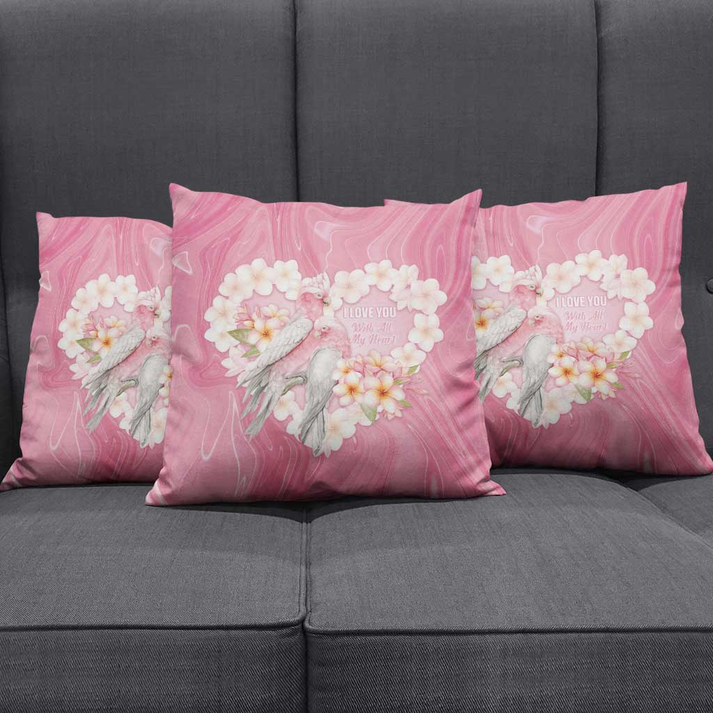 Pink Galah Australia Valentine's Day Pillow Cover I Love You With All My Heart - Aussie Hoodie