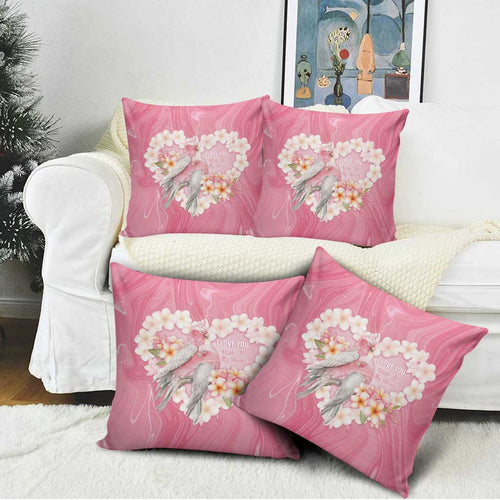 Pink Galah Australia Valentine's Day Pillow Cover I Love You With All My Heart - Aussie Hoodie