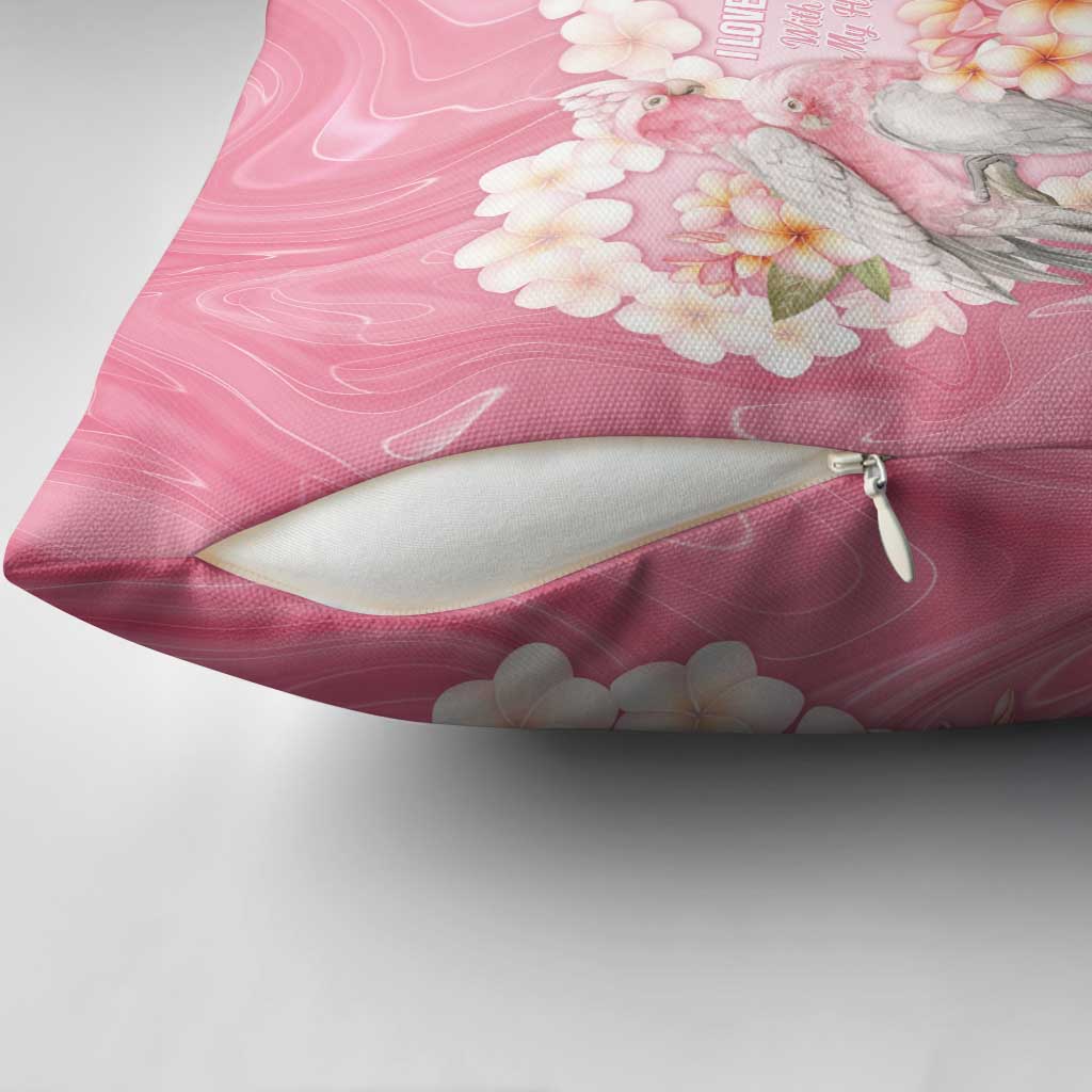 Pink Galah Australia Valentine's Day Pillow Cover I Love You With All My Heart - Aussie Hoodie
