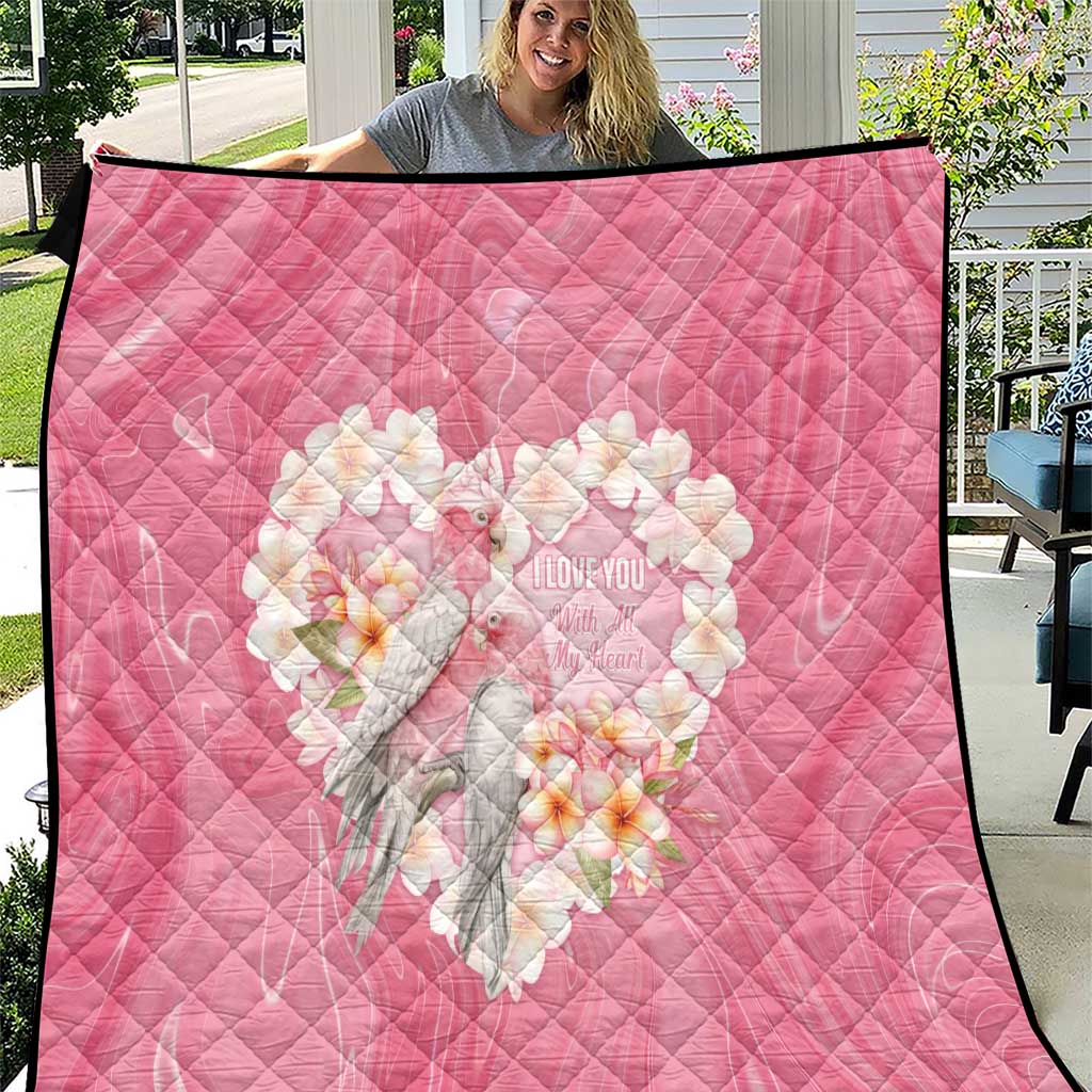Pink Galah Australia Valentine's Day Quilt I Love You With All My Heart - Aussie Hoodie