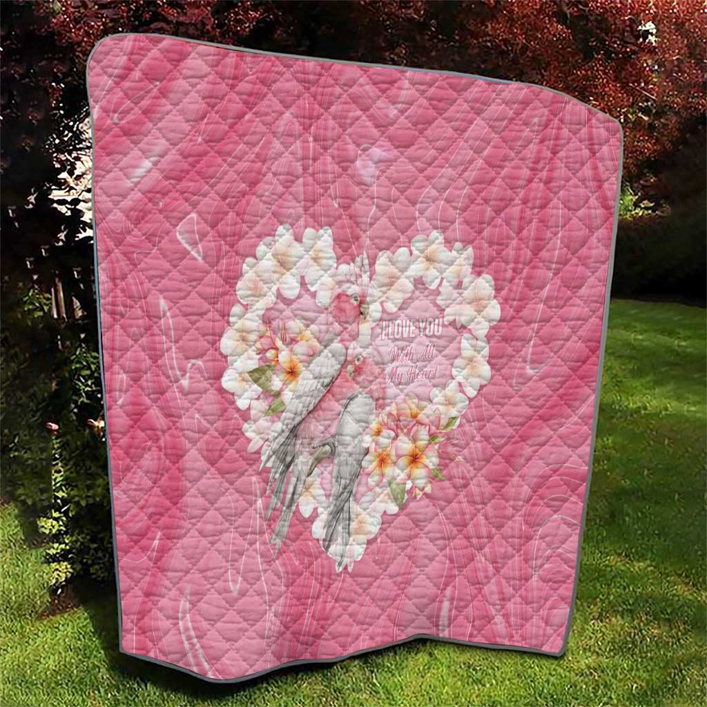 Pink Galah Australia Valentine's Day Quilt I Love You With All My Heart - Aussie Hoodie