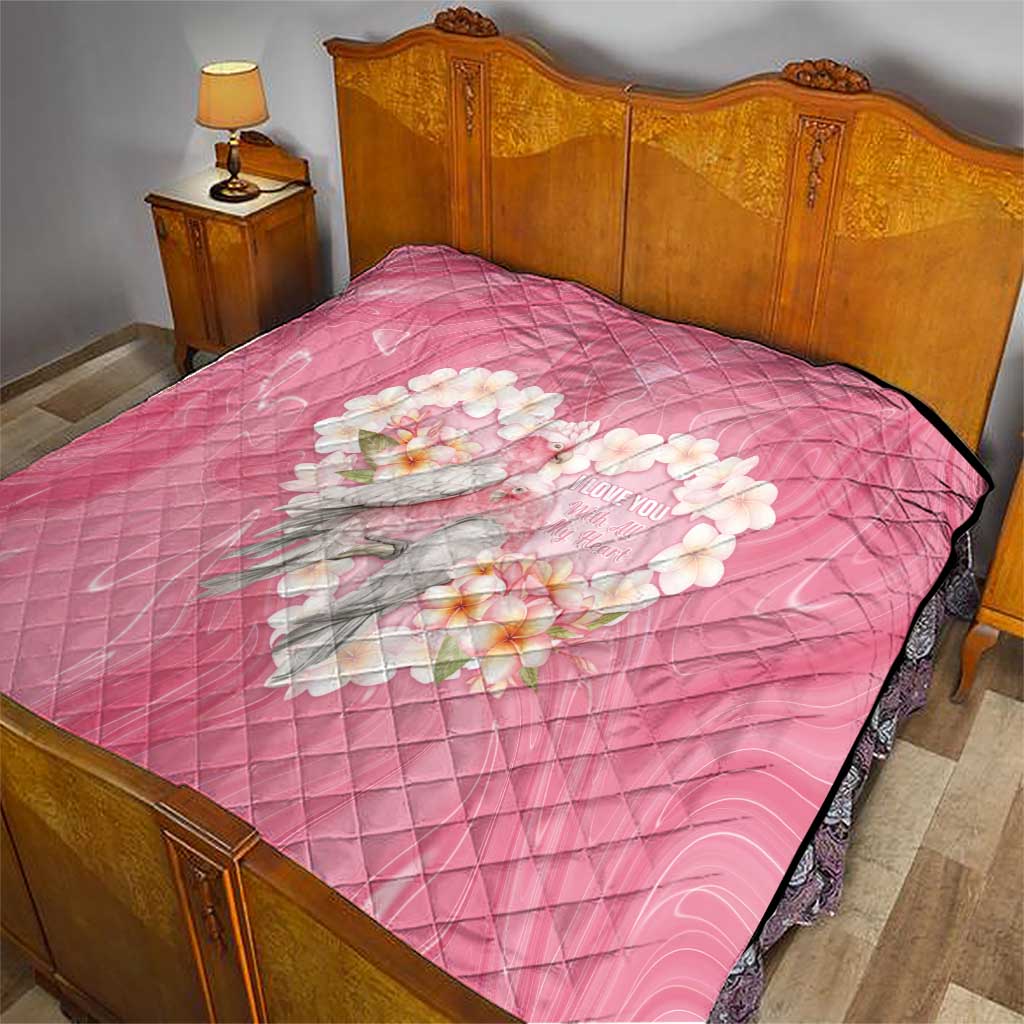 Pink Galah Australia Valentine's Day Quilt I Love You With All My Heart - Aussie Hoodie