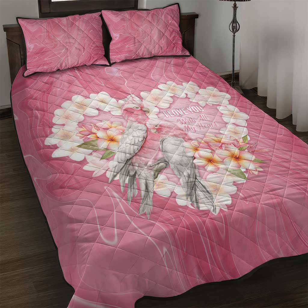 Pink Galah Australia Valentine's Day Quilt Bed Set I Love You With All My Heart - Aussie Hoodie