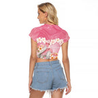 Personalised Pink Galah Australia Valentine's Day Raglan Cropped T Shirt I Love You With All My Heart - Aussie Hoodie