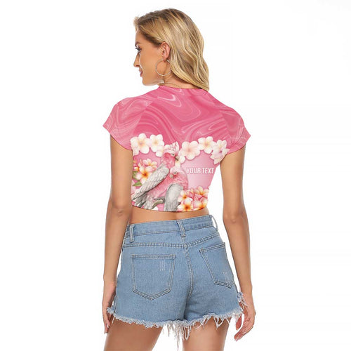 Personalised Pink Galah Australia Valentine's Day Raglan Cropped T Shirt I Love You With All My Heart - Aussie Hoodie