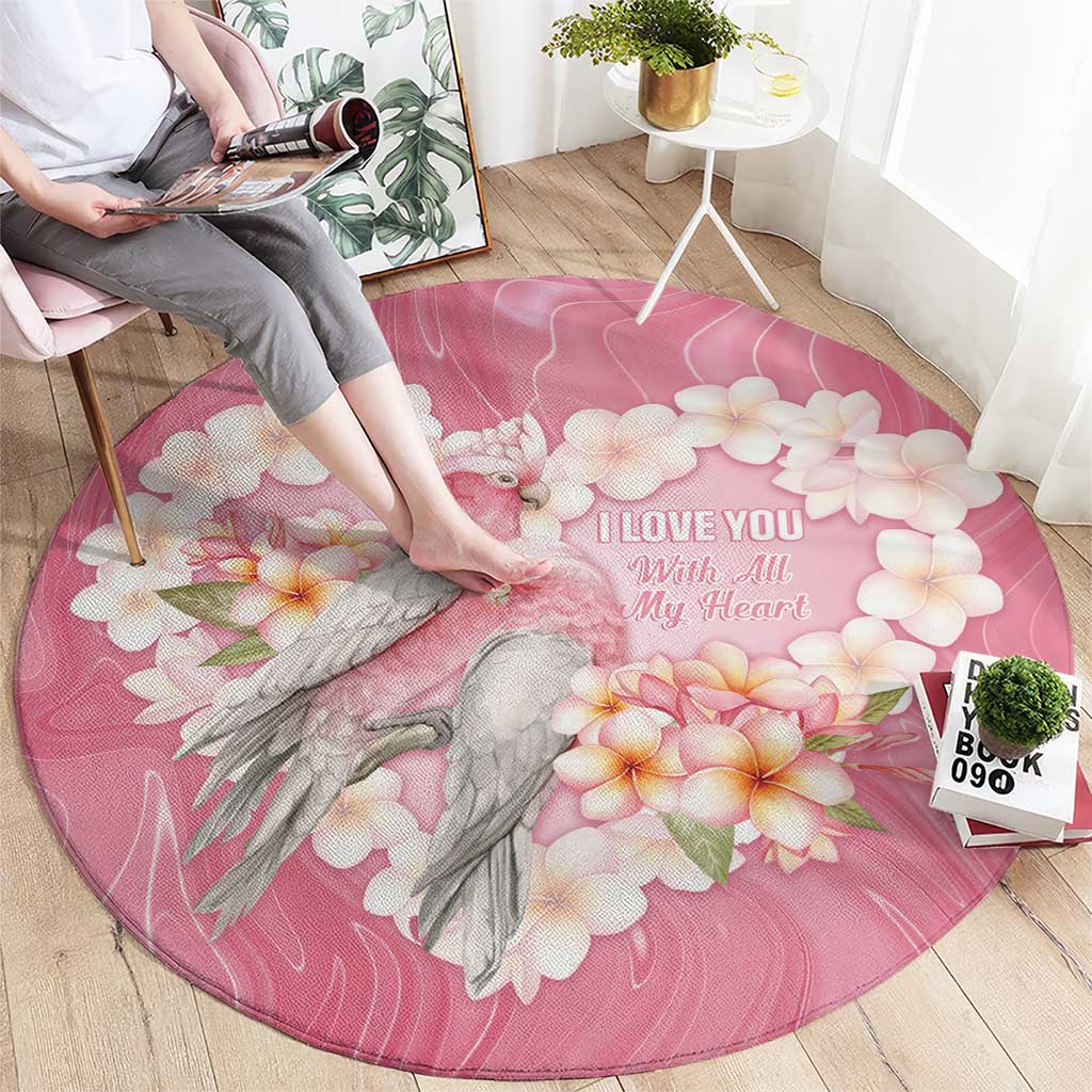 Pink Galah Australia Valentine's Day Round Carpet I Love You With All My Heart - Aussie Hoodie