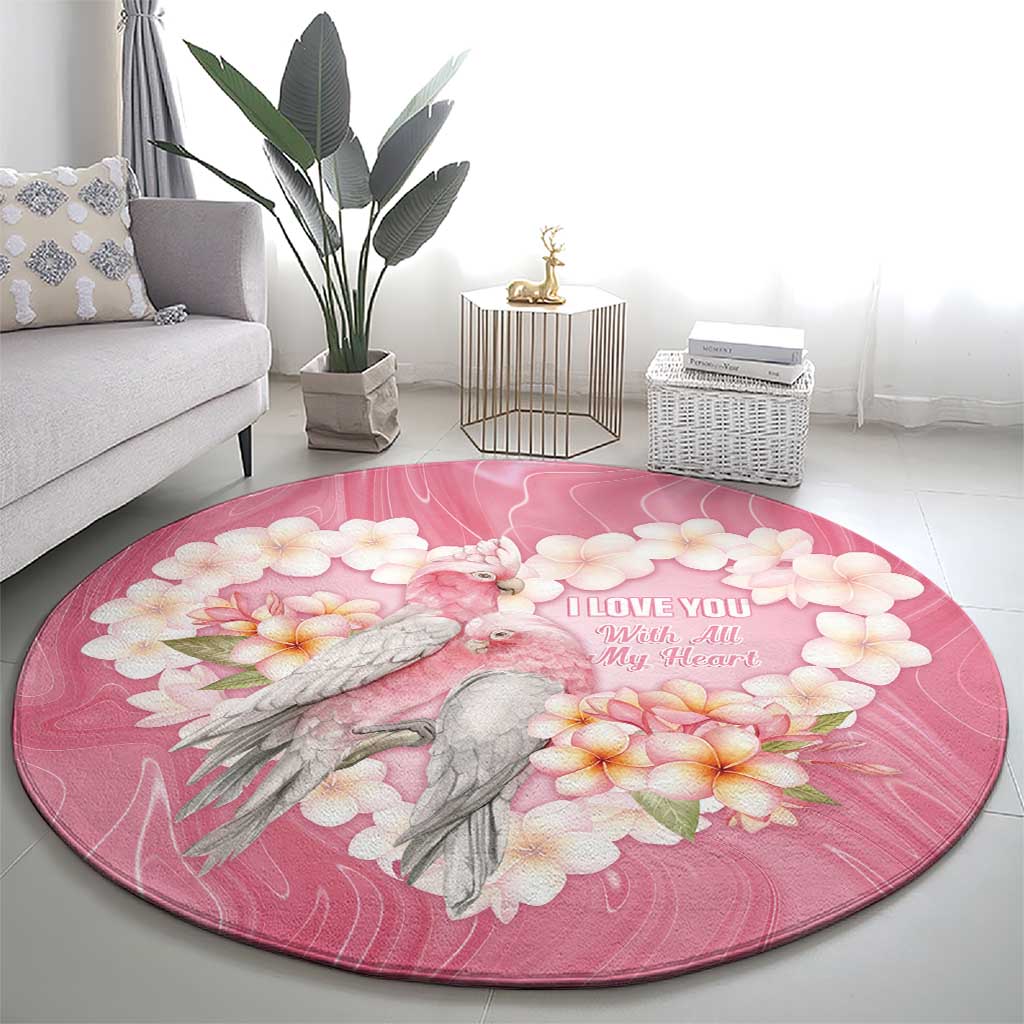 Pink Galah Australia Valentine's Day Round Carpet I Love You With All My Heart - Aussie Hoodie