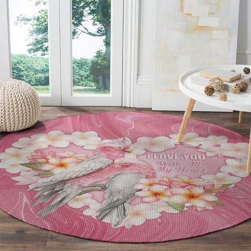 Pink Galah Australia Valentine's Day Round Carpet I Love You With All My Heart - Aussie Hoodie