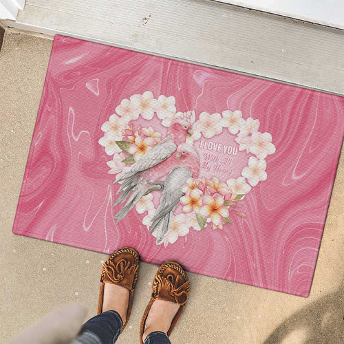 Pink Galah Australia Valentine's Day Rubber Doormat I Love You With All My Heart - Aussie Hoodie