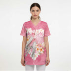 Personalised Pink Galah Australia Valentine's Day Scrub Top I Love You With All My Heart - Aussie Hoodie