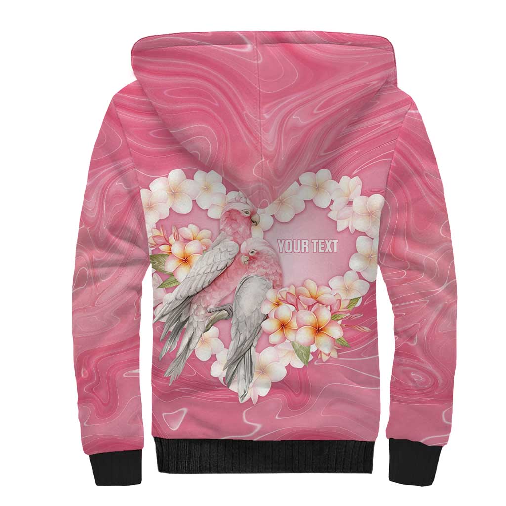 Personalised Pink Galah Australia Valentine's Day Sherpa Hoodie I Love You With All My Heart - Aussie Hoodie