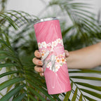 Personalised Pink Galah Australia Valentine's Day Skinny Tumbler I Love You With All My Heart - Aussie Hoodie