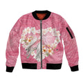 Personalised Pink Galah Australia Valentine's Day Sleeve Zip Bomber Jacket I Love You With All My Heart - Aussie Hoodie
