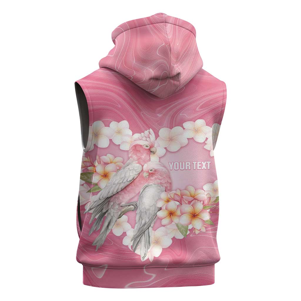 Personalised Pink Galah Australia Valentine's Day Sleeveless Hoodie I Love You With All My Heart - Aussie Hoodie