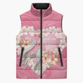 Personalised Pink Galah Australia Valentine's Day Sleeveless Puffer Jacket I Love You With All My Heart - Aussie Hoodie