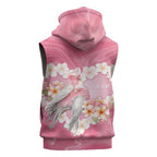 Personalised Pink Galah Australia Valentine's Day Sleeveless Zip Hoodie I Love You With All My Heart - Aussie Hoodie