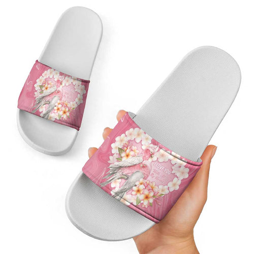 Pink Galah Australia Valentine's Day Slide Sandals I Love You With All My Heart - Aussie Hoodie