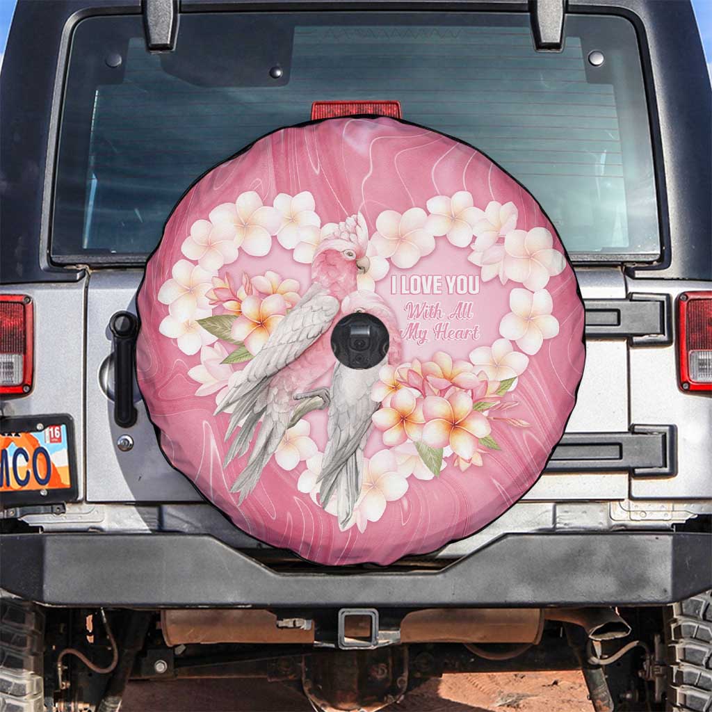 Pink Galah Australia Valentine's Day Spare Tire Cover I Love You With All My Heart - Aussie Hoodie